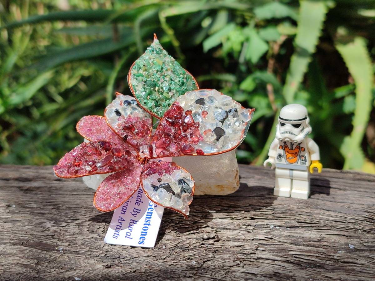 Hand Made Large Gemstone Orchid Flower - Sold Per Piece - From South Africa - Toprock Gemstones and Minerals 