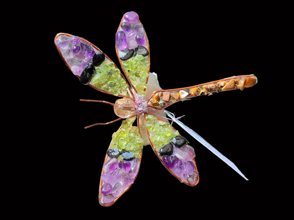Hand Made Small Gemstone Dragonfly - Sold Per Item - From South Africa