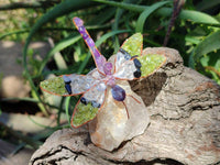 Hand Made Tumbled Stones Gemstone Dragonfly - Sold Per Item From South Africa