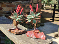 Hand Made Gemstone Red Poker Aloe Trees - Sold Per Item - From South Africa
