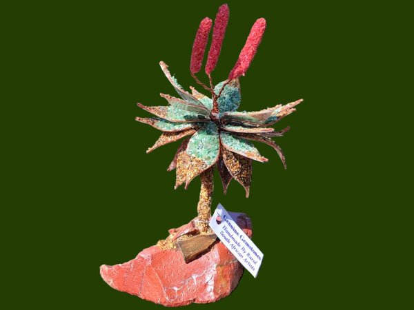 Hand Made Gemstone Red Poker Aloe Trees - Sold Per Item - From South Africa
