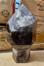 (+12 WEEKS!) Polished Large Smokey Quartz Sceptre Display Crystal x 1 From Madagascar