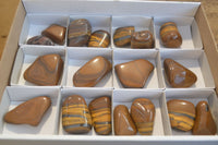 Polished Golden Tigers Eye Free Forms x 18 From Southern Africa