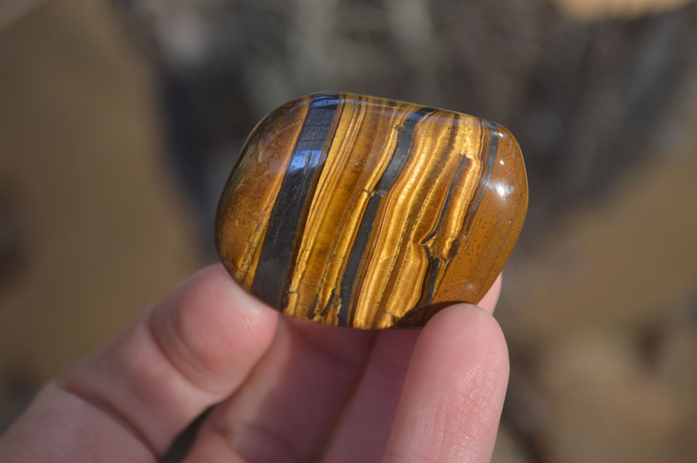 Polished Golden Tigers Eye Free Forms x 18 From Southern Africa - Toprock Gemstones and Minerals 