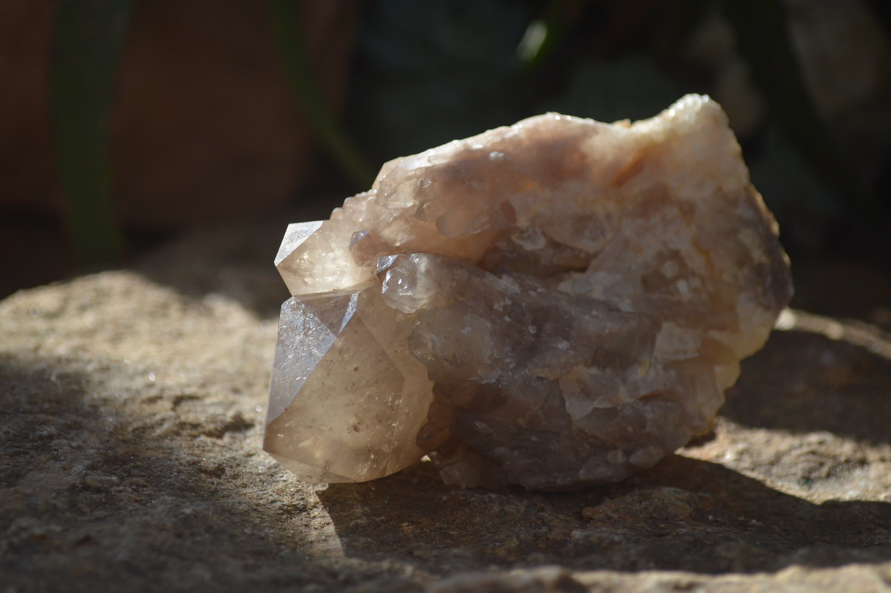Natural Smokey Quartz Clusters x 3 From Luena, Congo - Toprock Gemstones and Minerals 
