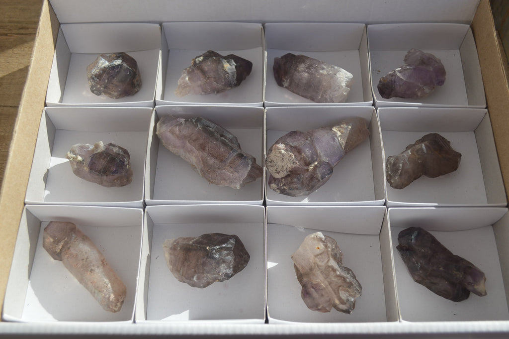 Natural Smokey Skeletal Amethyst Crystals  x 12 From Chiredzi, Zimbabwe - Toprock Gemstones and Minerals 
