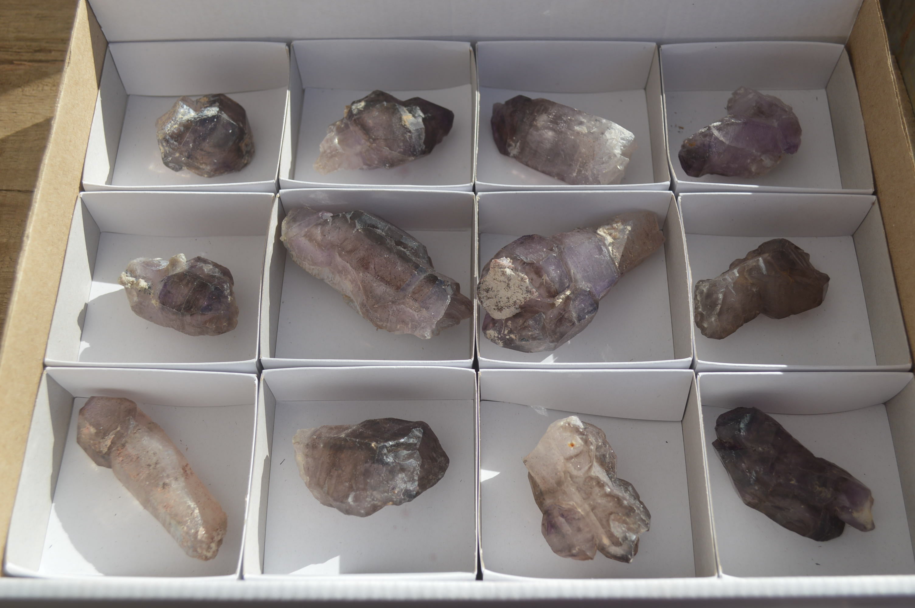 Natural Smokey Skeletal Amethyst Crystals  x 12 From Chiredzi, Zimbabwe - Toprock Gemstones and Minerals 