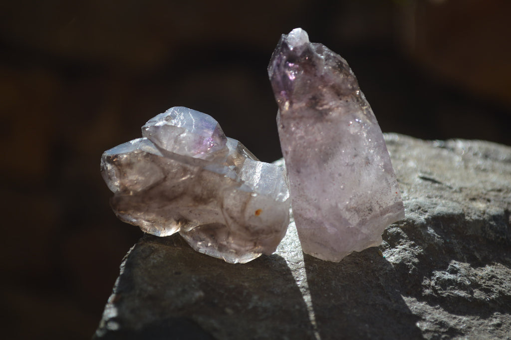 Natural Smokey Skeletal Amethyst Crystals  x 12 From Chiredzi, Zimbabwe - Toprock Gemstones and Minerals 