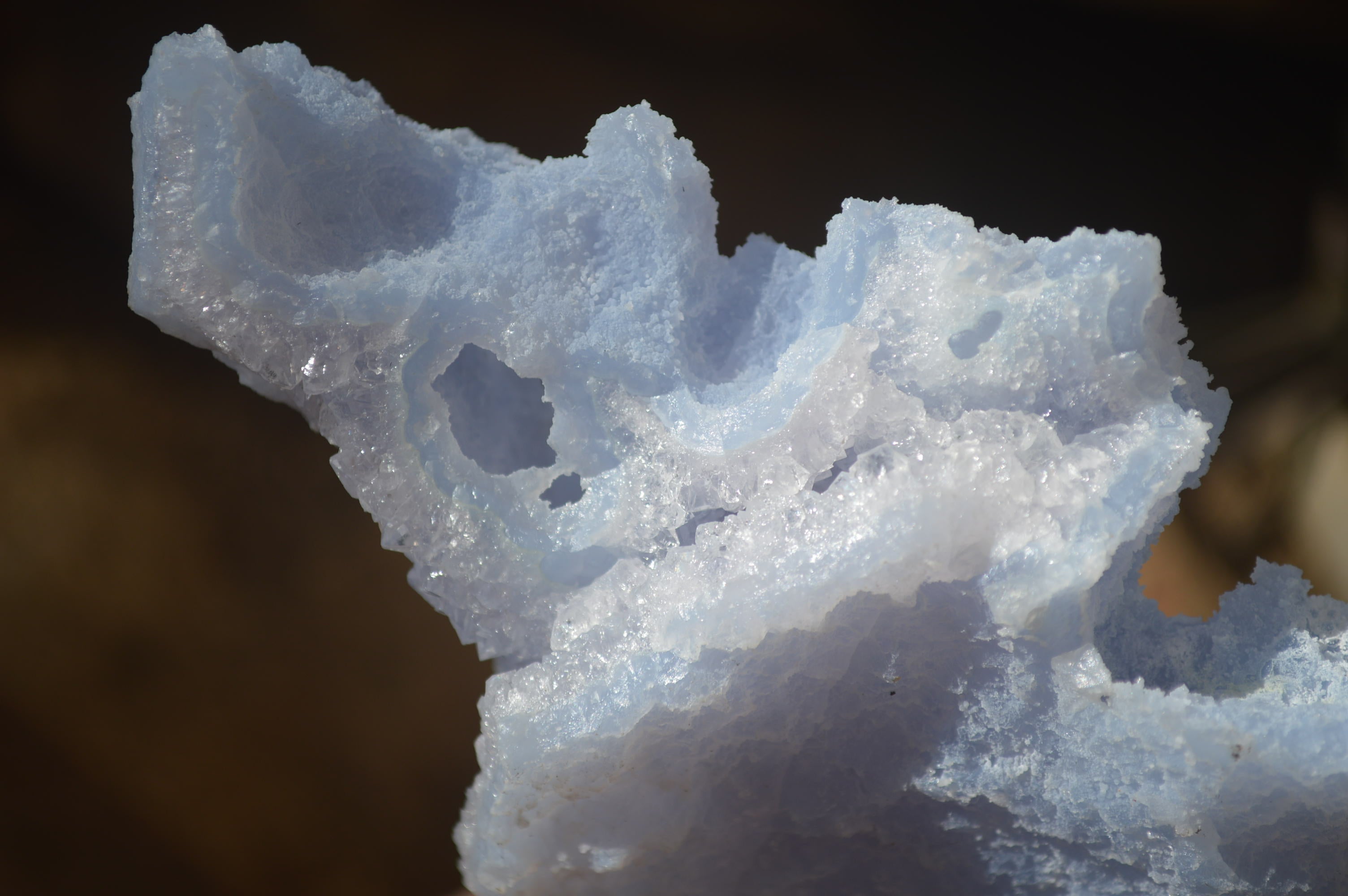 Natural Etched Blue Chalcedony Specimens  x 2 From Nsanje, Malawi - Toprock Gemstones and Minerals 