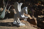 Polished White Marble Pegasus Carving x 1 From Zimbabwe - Toprock Gemstones and Minerals 
