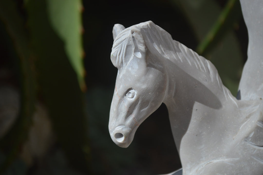 Polished White Marble Pegasus Carving x 1 From Zimbabwe - Toprock Gemstones and Minerals 