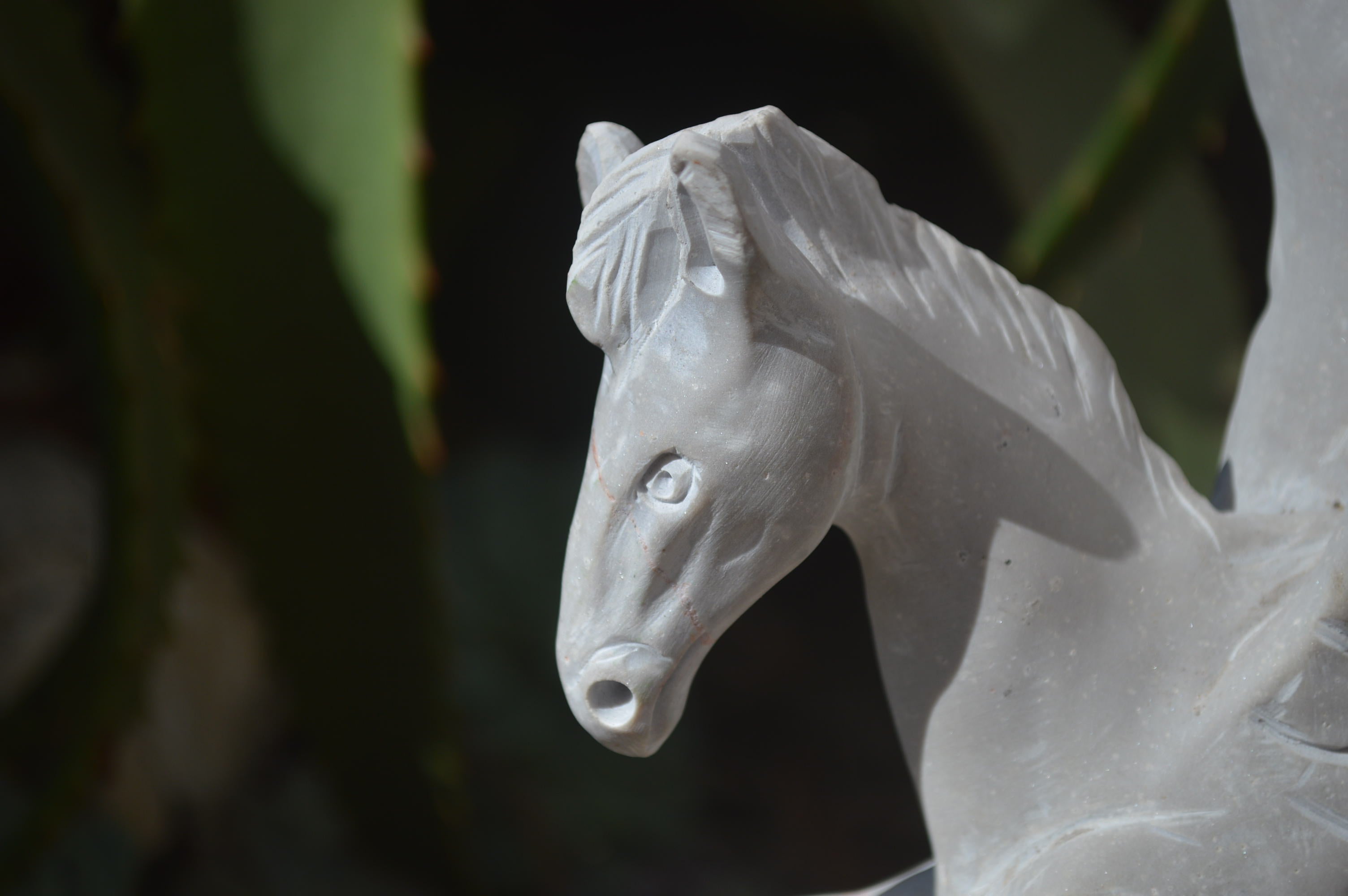 Polished White Marble Pegasus Carving x 1 From Zimbabwe - Toprock Gemstones and Minerals 