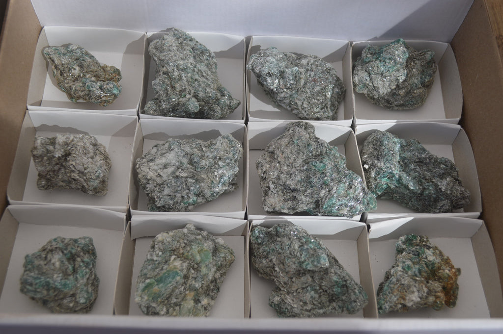 Natural Rare Emerald Mica In Matrix Cobbed Specimens x 12 From Mutoko, Zimbabwe - Toprock Gemstones and Minerals 