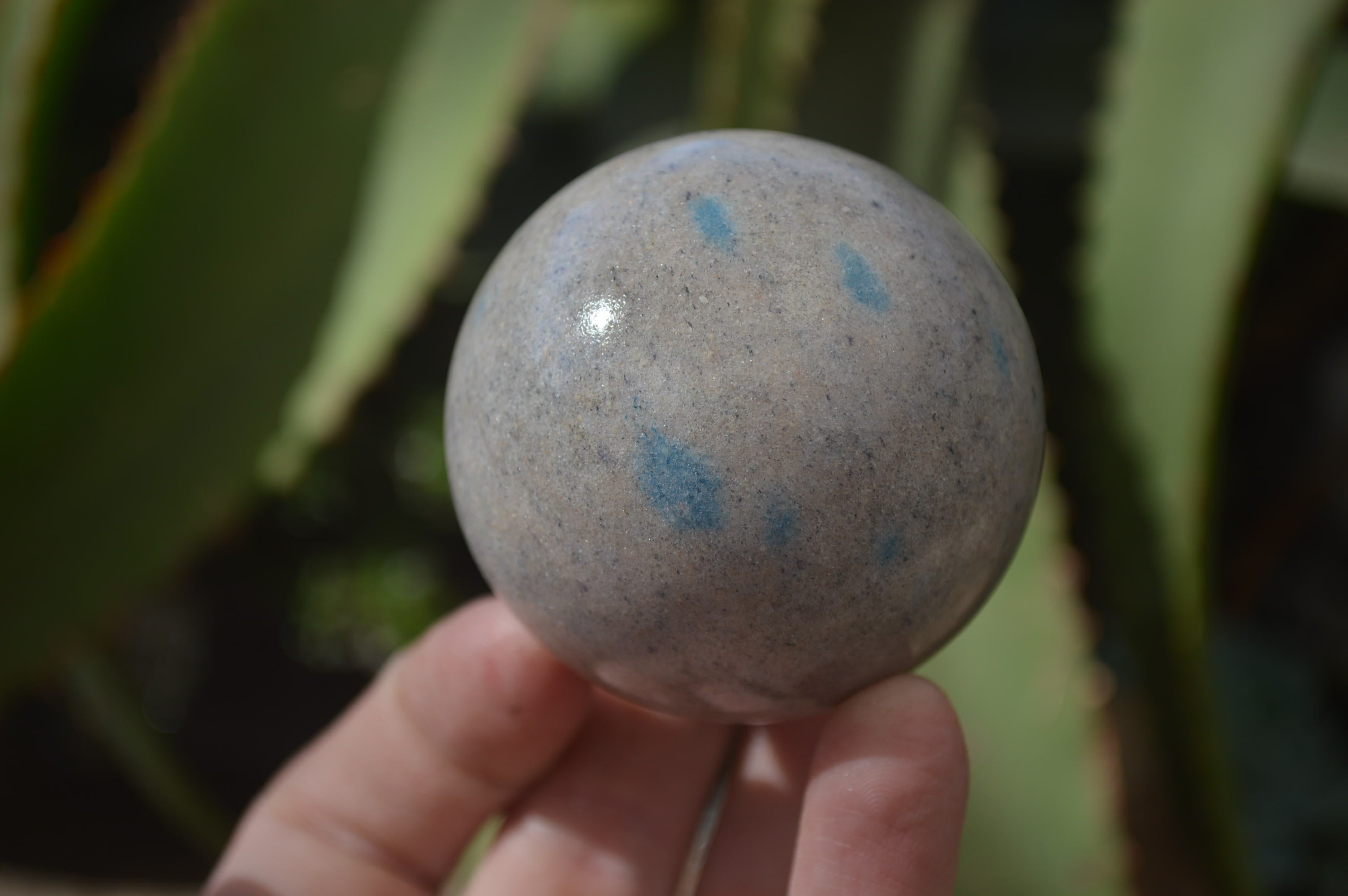 Polished Blue Spotted Spinel Quartz Spheres x 6 From Madagascar - Toprock Gemstones and Minerals 
