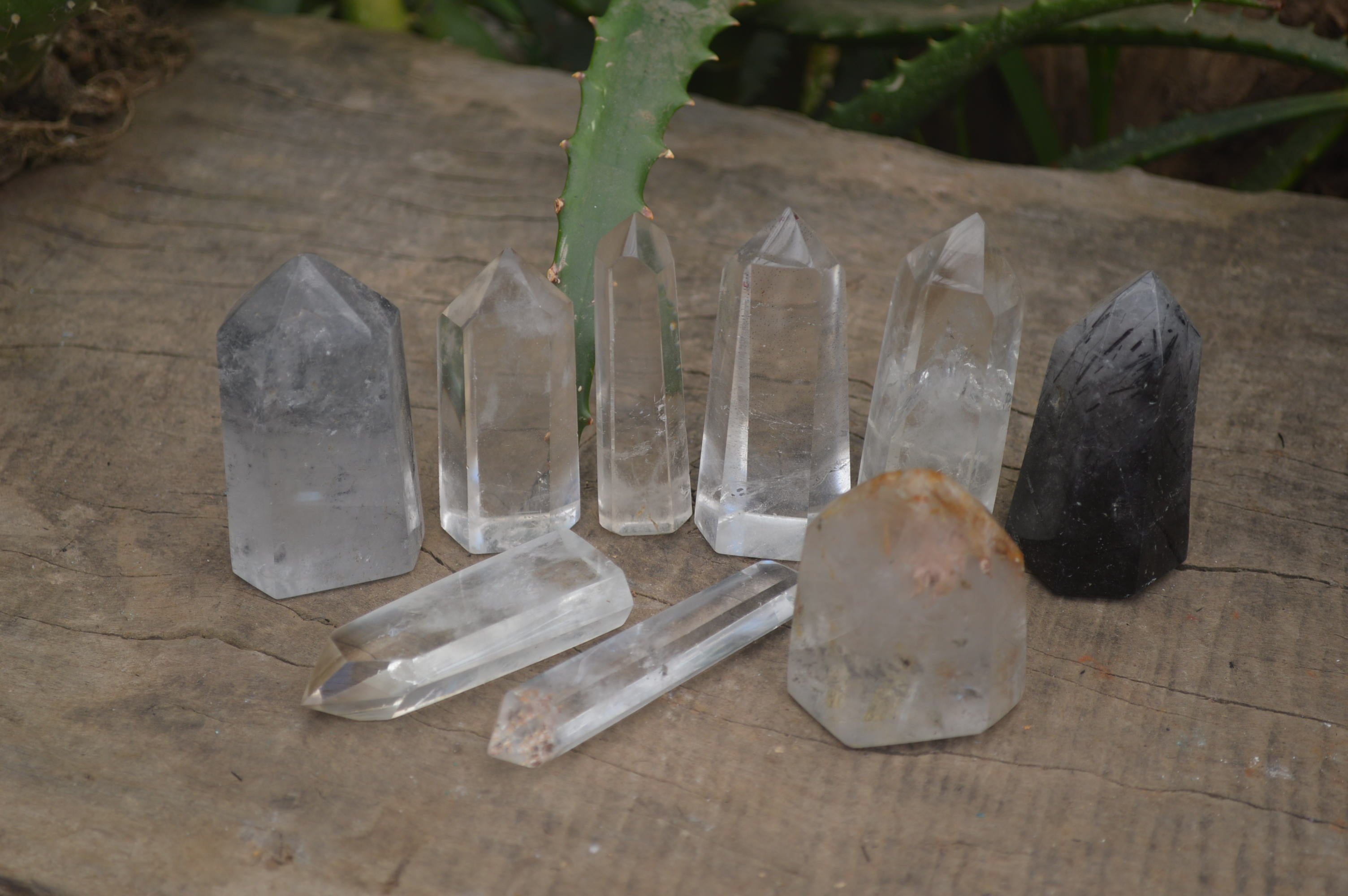 Polished Mixed Wonderland Quartz Points x 9 From Ankazobe, Madagascar - Toprock Gemstones and Minerals 
