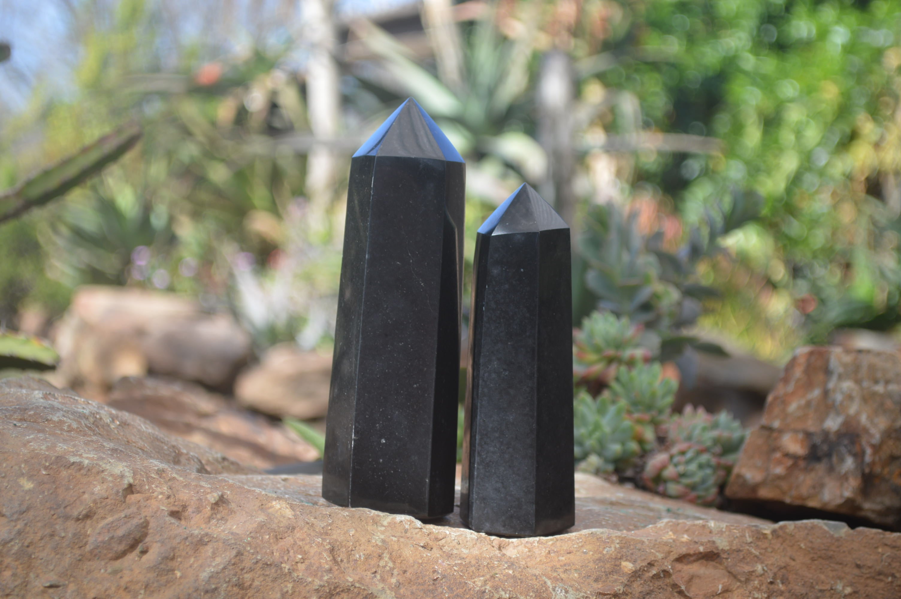 Polished Black Basalt Points x 3 From Madagascar – Toprock Gemstones ...