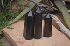 Polished Black Basalt Points  x 3 From Madagascar - Toprock Gemstones and Minerals 