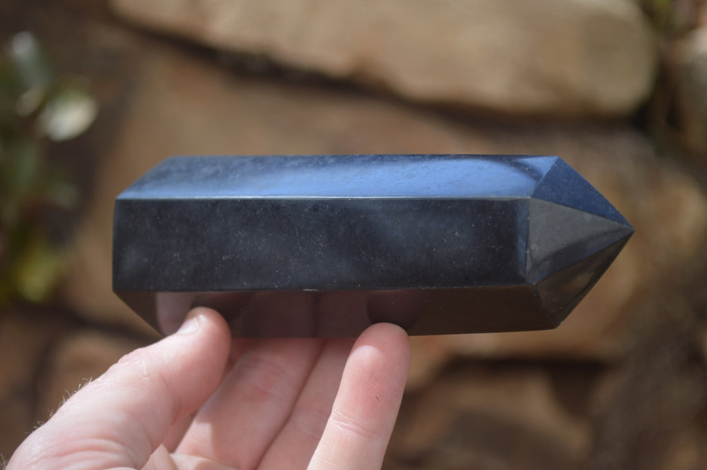 Polished Black Basalt Points  x 3 From Madagascar - Toprock Gemstones and Minerals 