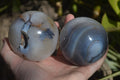 Polished Banded Agate Spheres  x 2 From West Coast, Madagascar - Toprock Gemstones and Minerals 