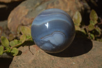 Polished Banded Agate Spheres  x 2 From West Coast, Madagascar - Toprock Gemstones and Minerals 