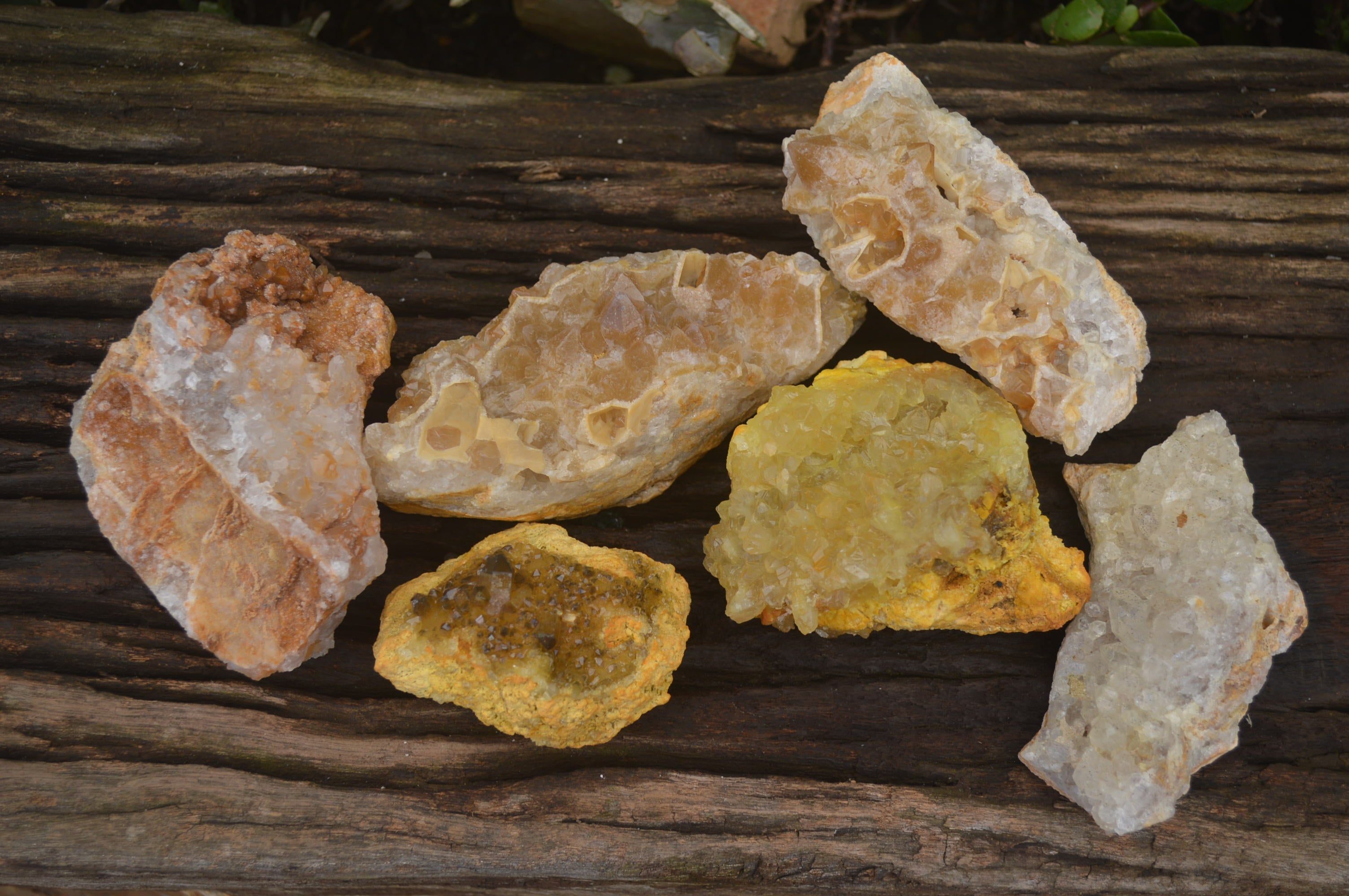 Natural Golden Limonite Quartz Clusters x 6 From Zambia - Toprock Gemstones and Minerals 