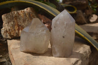 Polished Large Smokey Quartz Crystals x 2 From Angola - Toprock Gemstones and Minerals 