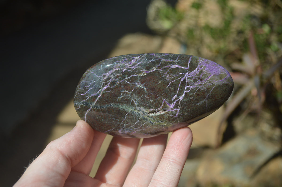Polished Stichtite & Serpentine Galet / Palm Stones x 6 From Barberton, South Africa - Toprock Gemstones and Minerals 