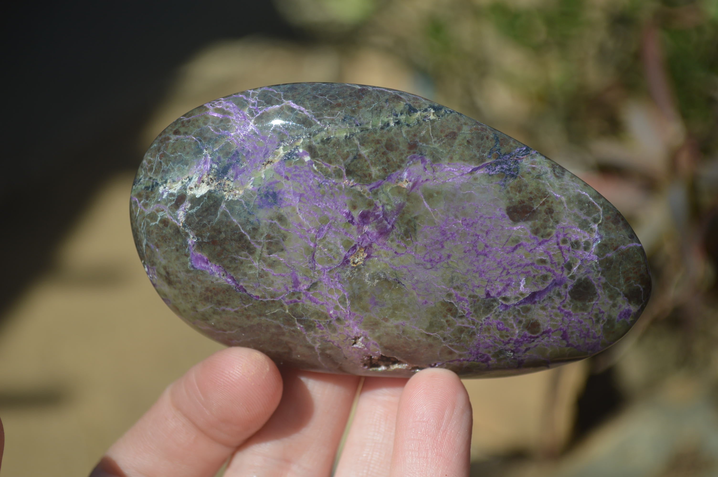 Polished Stichtite & Serpentine Galet / Palm Stones x 6 From Barberton, South Africa - Toprock Gemstones and Minerals 