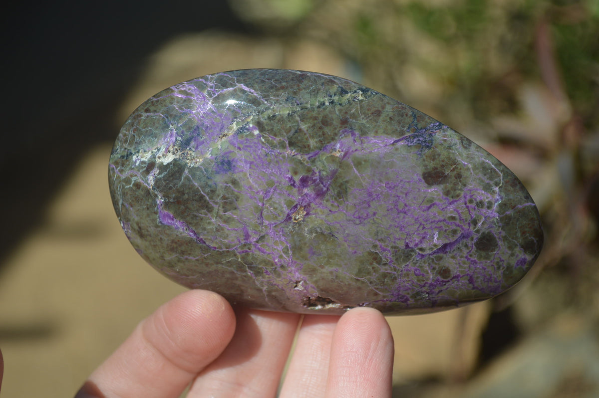 Polished Stichtite & Serpentine Galet / Palm Stones x 6 From Barberton, South Africa - Toprock Gemstones and Minerals 