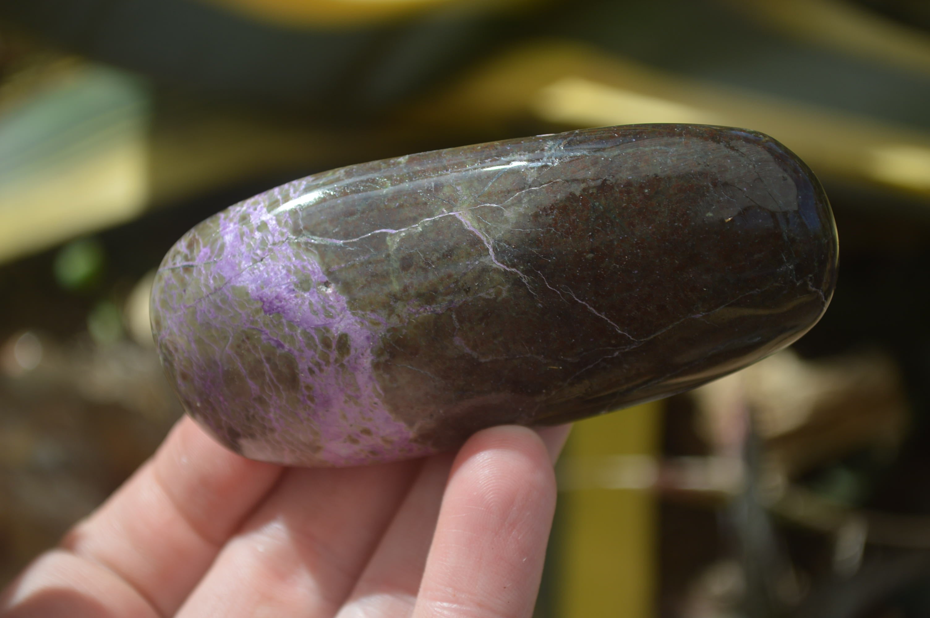 Polished Stichtite & Serpentine Galet / Palm Stones x 6 From Barberton, South Africa - Toprock Gemstones and Minerals 