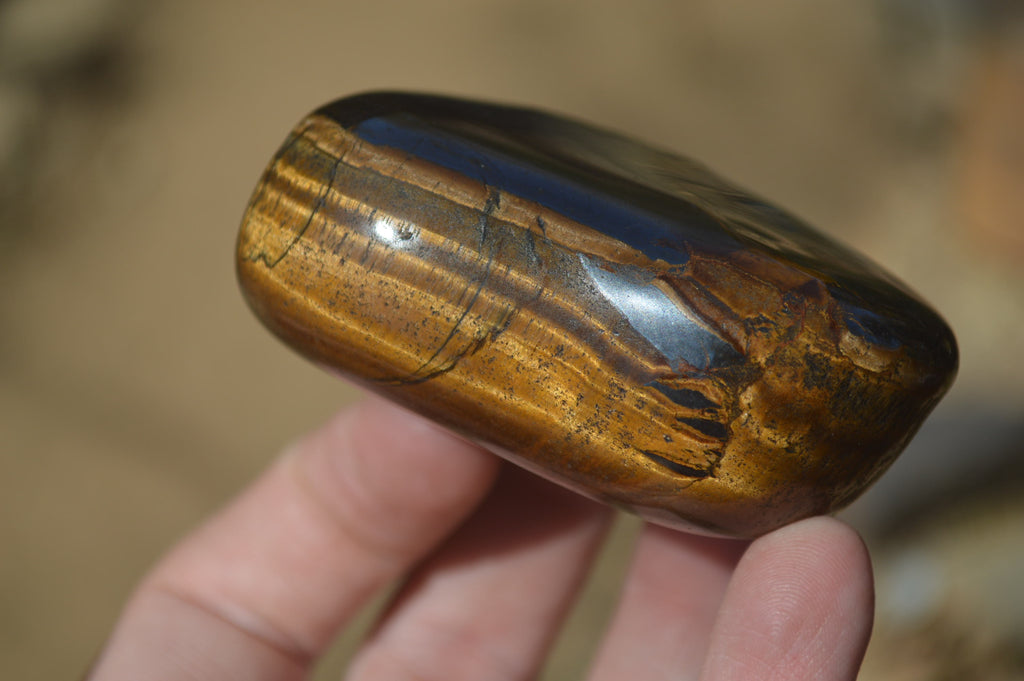 Polished Golden Tigers Eye Free Forms x 12 From Prieska, Northern Cape - Toprock Gemstones and Minerals 