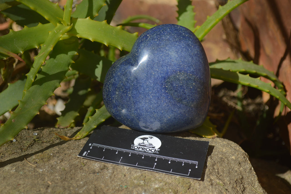 Polished Blue Lazulite Hearts  x 4 From Madagascar - Toprock Gemstones and Minerals 