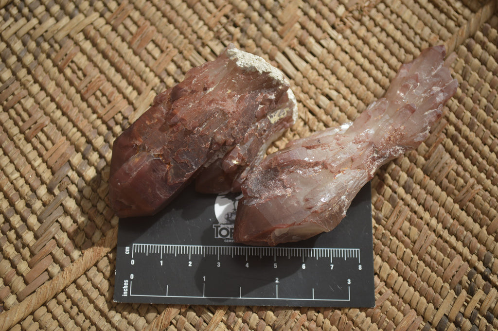 Natural Red Hematoid Quartz Specimens x 12 From Karoi, Zimbabwe - Toprock Gemstones and Minerals 