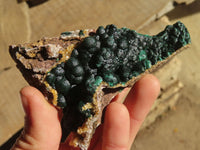 Natural Rare Ball Malachite On Drusy Quartz & Dolomite Specimens x 2 From Congo - Toprock Gemstones and Minerals 