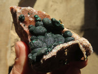 Natural Rare Ball Malachite On Drusy Quartz & Dolomite Specimens x 2 From Congo - Toprock Gemstones and Minerals 