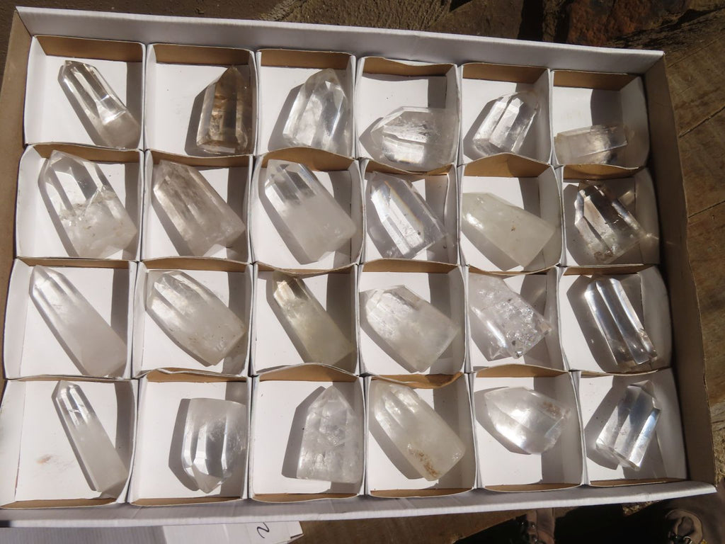 Polished Small Clear Quartz Points x 24 From Madagascar - Toprock Gemstones and Minerals 