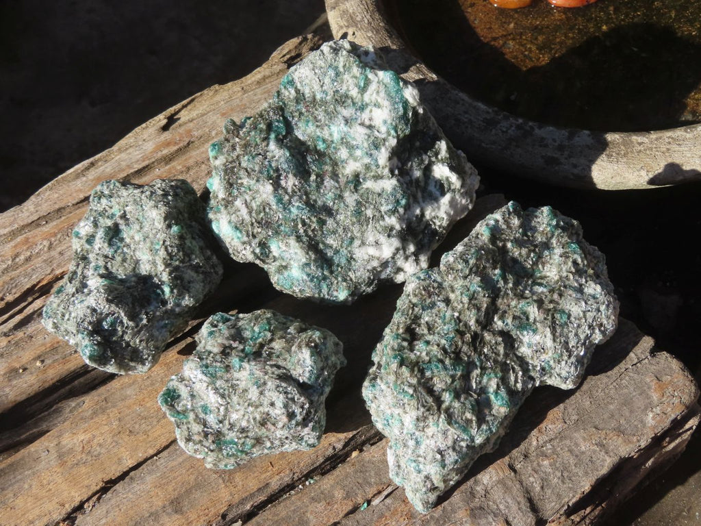 Natural Rare Emerald Mica In Matrix Cobbed Specimens x 7 From Mutoko, Zimbabwe - Toprock Gemstones and Minerals 