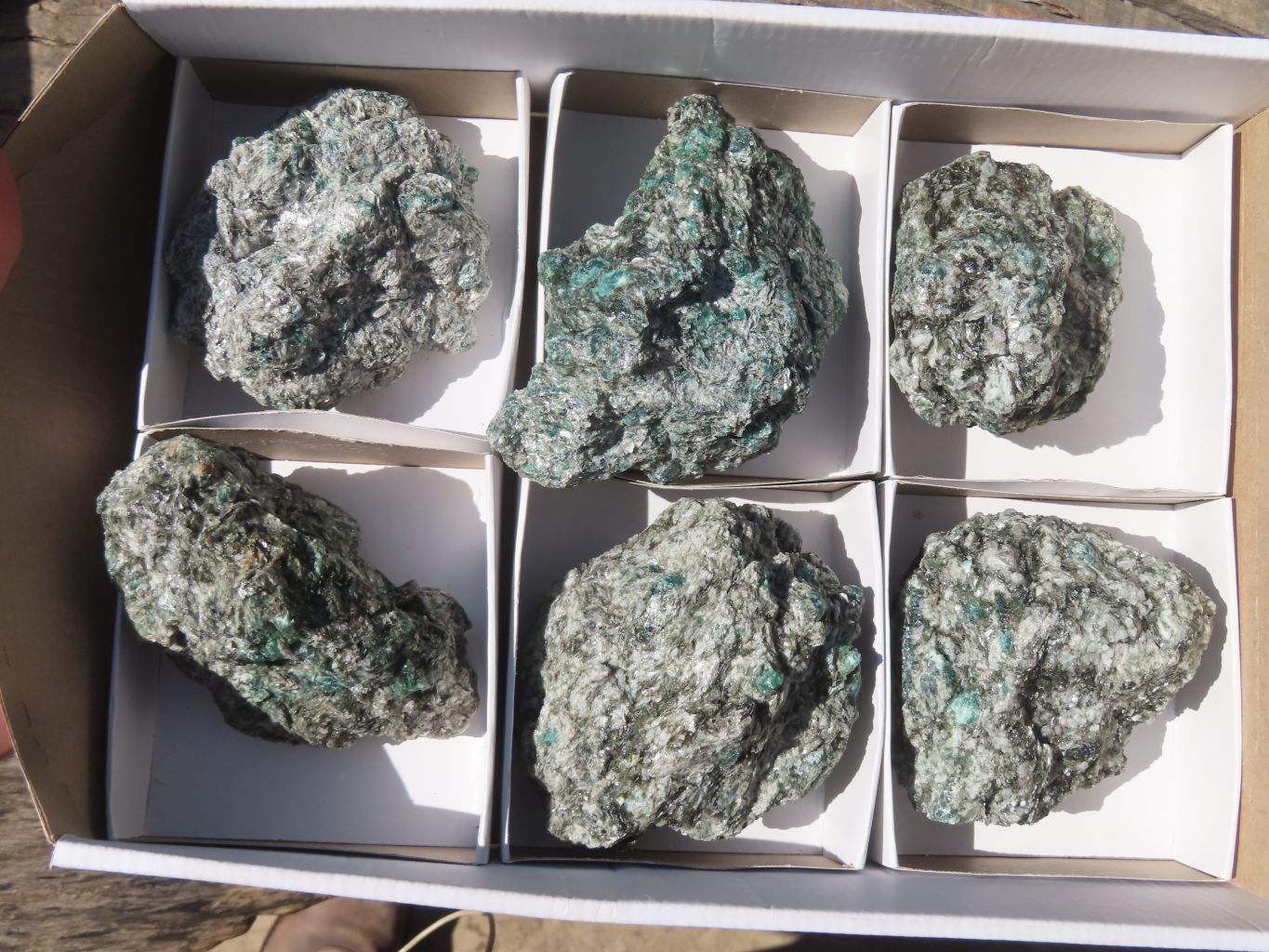 Natural Rare Emerald Mica In Matrix Cobbed Specimens x 6 From Mutoko, Zimbabwe - Toprock Gemstones and Minerals 