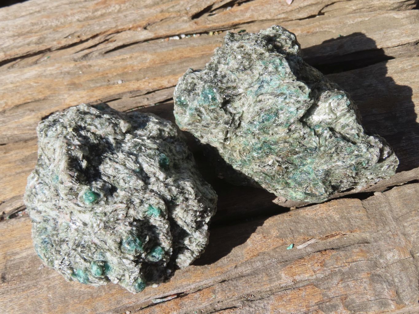 Natural Rare Emerald Mica In Matrix Cobbed Specimens x 6 From Mutoko, Zimbabwe - Toprock Gemstones and Minerals 