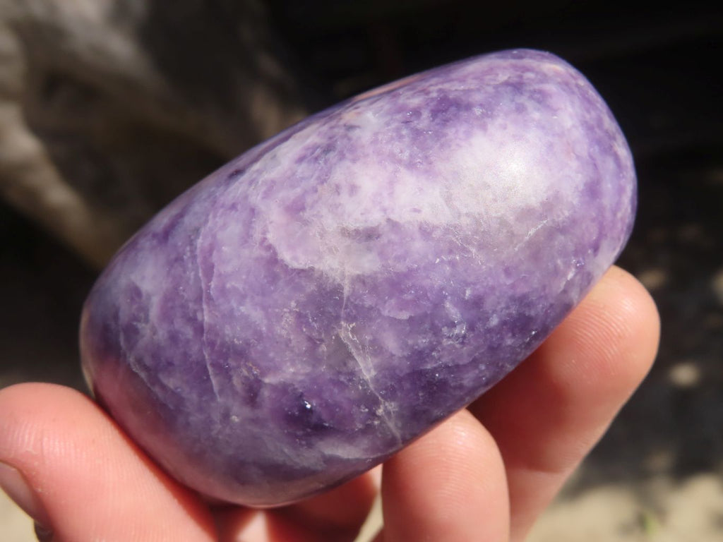 Polished Purple Lepidolite Galets  x 6 From Zimbabwe - Toprock Gemstones and Minerals 
