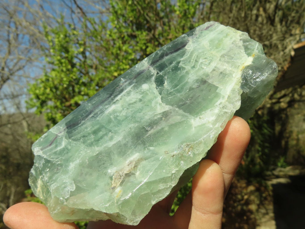 Polished One Side Polished Watermelon Fluorite Pieces  x 3 From Uis, Namibia - Toprock Gemstones and Minerals 