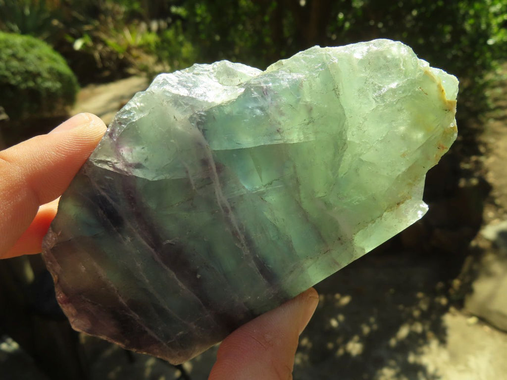 Polished One Side Polished Watermelon Fluorite Pieces  x 3 From Uis, Namibia - Toprock Gemstones and Minerals 
