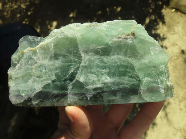 Polished One Side Polished Watermelon Fluorite Pieces  x 3 From Uis, Namibia - Toprock Gemstones and Minerals 