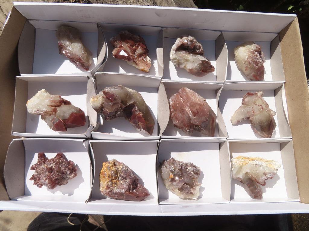 Natural Red Hematoid Quartz Specimens x 12 From Karoi, Zimbabwe - Toprock Gemstones and Minerals 
