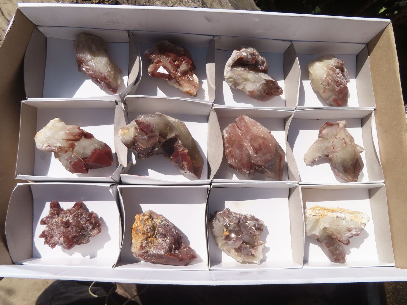 Natural Red Hematoid Quartz Specimens x 12 From Karoi, Zimbabwe - Toprock Gemstones and Minerals 