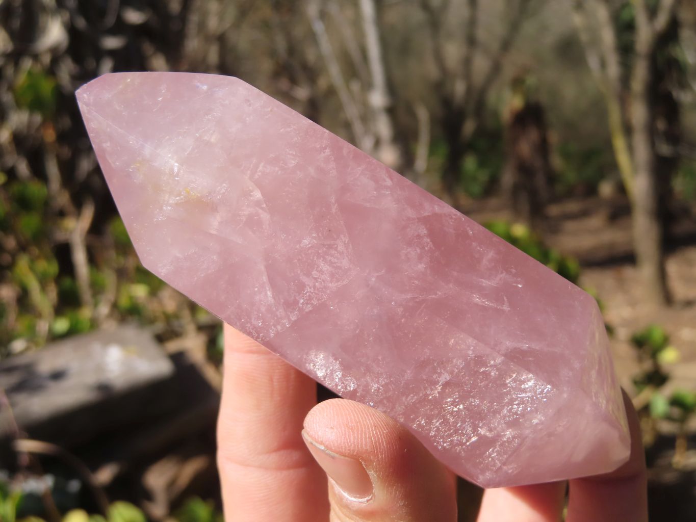 Polished Double Terminated Rose Quartz Points x 4 From Antsirabe, Madagascar - Toprock Gemstones and Minerals 