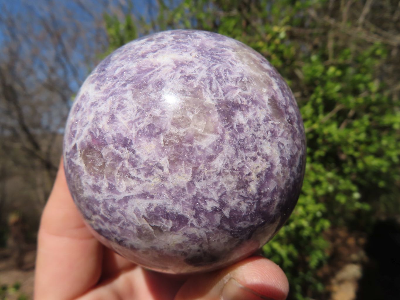 Polished Purple Lepidolite Spheres  x 3 From Madagascar - Toprock Gemstones and Minerals 