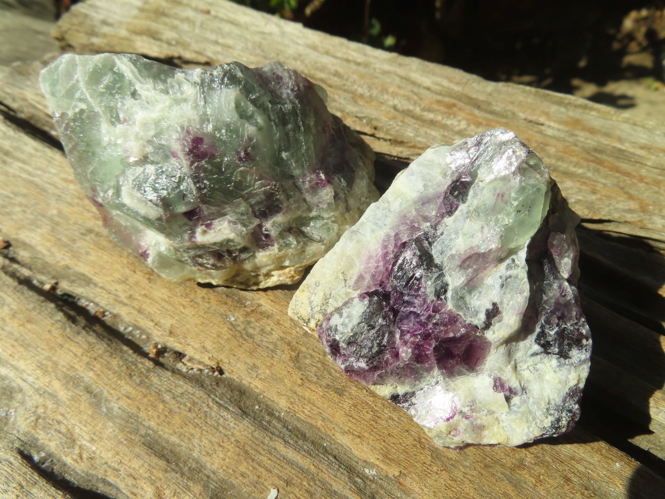 Natural Rough Watermelon Fluorite Cobbed Specimens  x 12 From Uis, Namibia - Toprock Gemstones and Minerals 