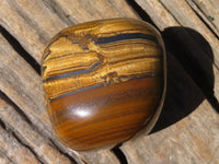 Polished Golden Tigers Eye Free Forms x 3 From Prieska, Northern Cape