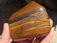 Polished Golden Tigers Eye Free Forms x 3 From Prieska, Northern Cape